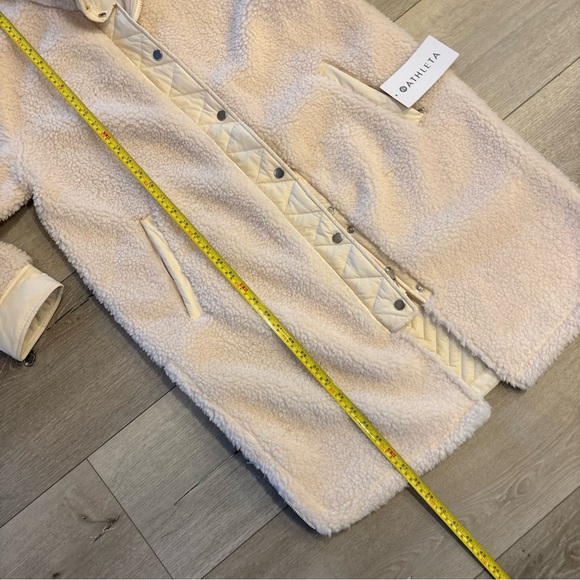 NWT Athleta  Long Cozy Sherpa Coat Jacket,  Cream  Color SIZE M Quilted - Picture 14 of 16